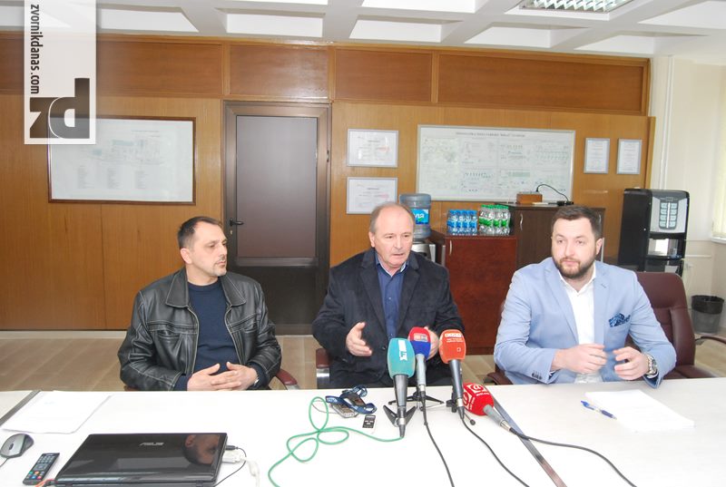 Press konferencija u Alumini - Milorad Motika, Vladimir Milošević i Radenko Smiljanić